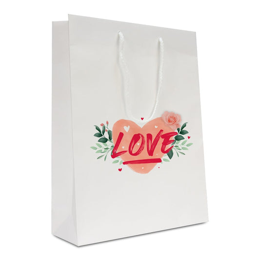 Luxe papieren valentijn draagtassen - Love