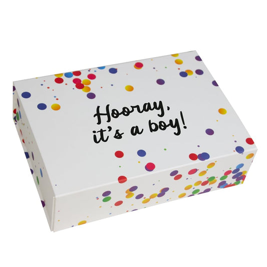 Confetti dozen met magneetsluiting  - Hooray it's a boy!