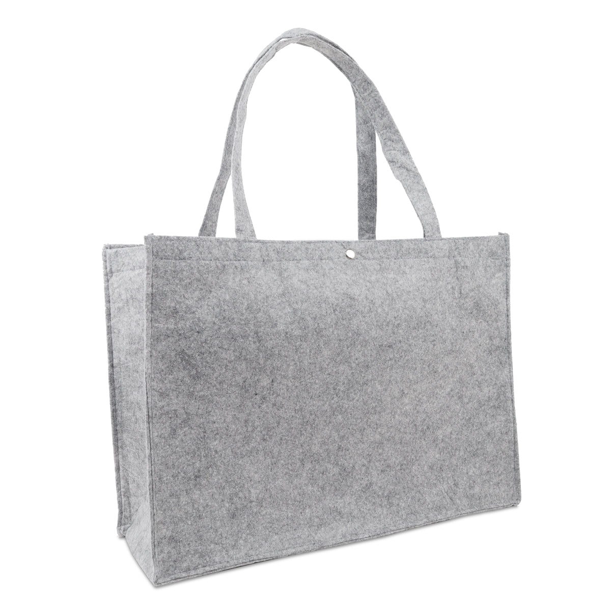 Vilten draagtassen met drukknoop