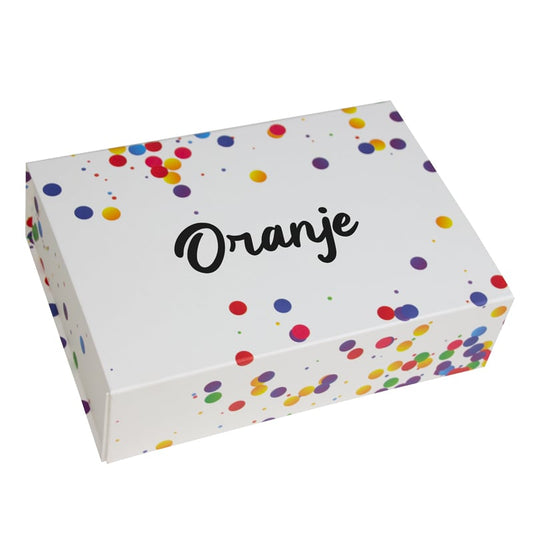 Confetti dozen met magneetsluiting  - Oranje