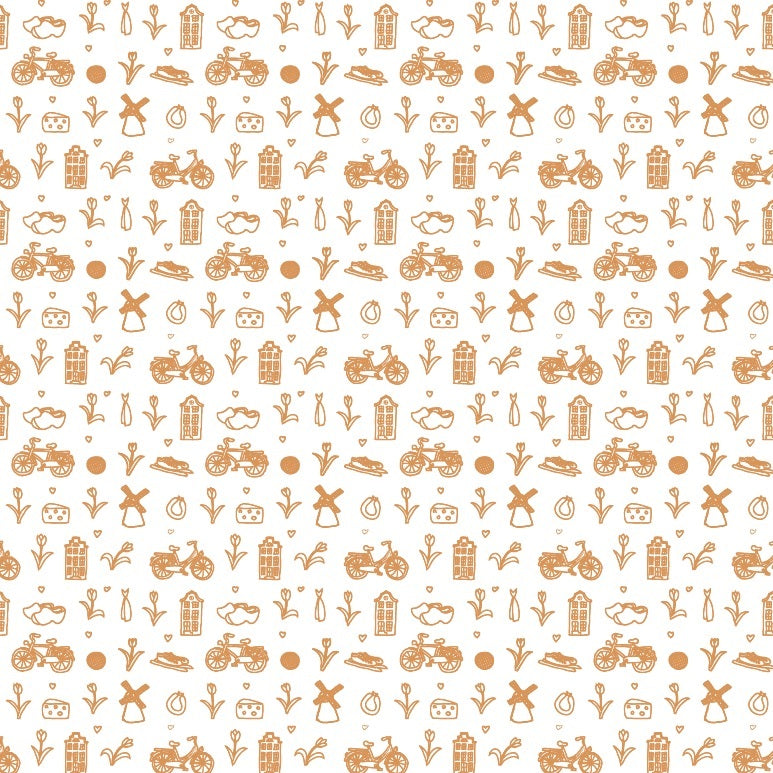 Wit kraft inpakpapier - Holland dessin