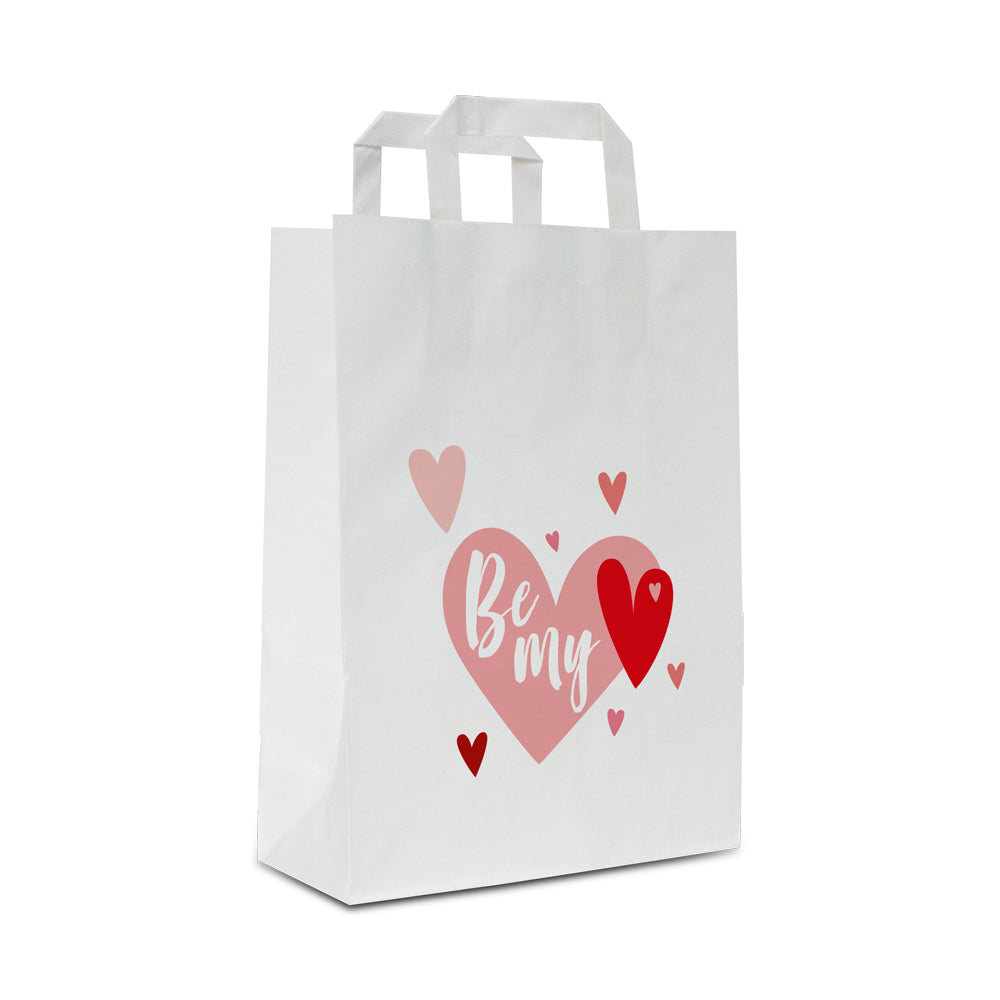 Papieren kraft draagtassen - Be my valentine