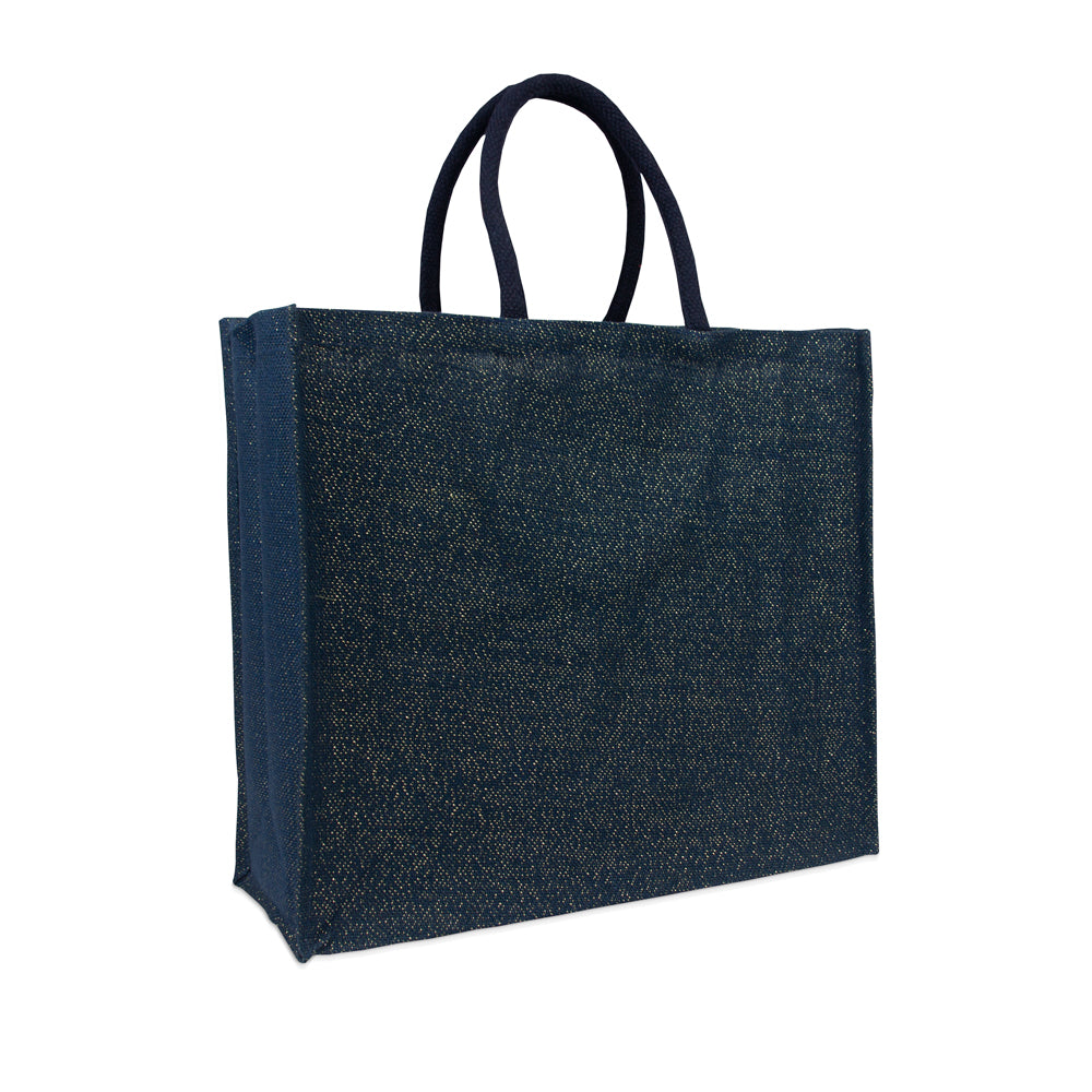 Jute draagtassen met glitters