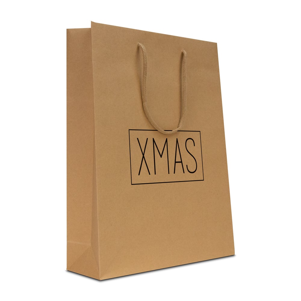 Luxe papieren kerstdraagtassen - XMAS