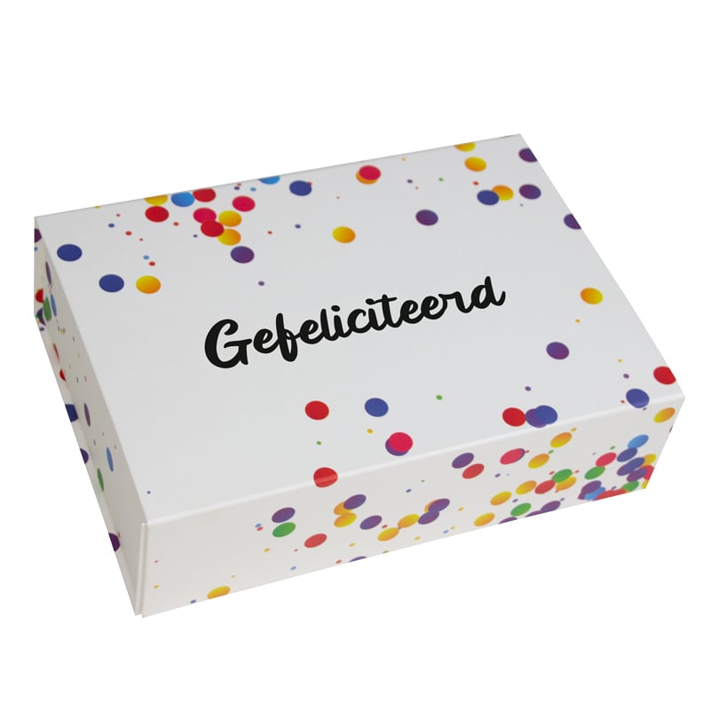 Confetti dozen met magneetsluiting  - Gefeliciteerd