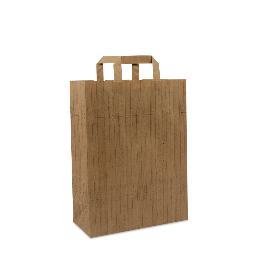 Kraft draagtassen FSC® - Houtstructuur