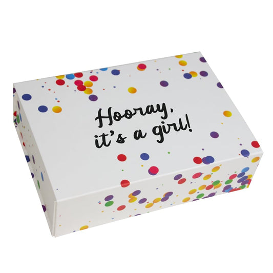 Confetti dozen met magneetsluiting  - Hooray it's a girl!