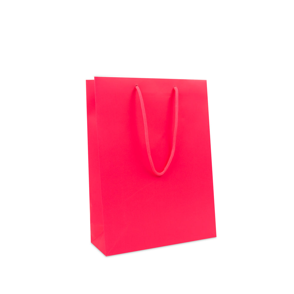 Luxe papieren draagtassen - Fluor mat