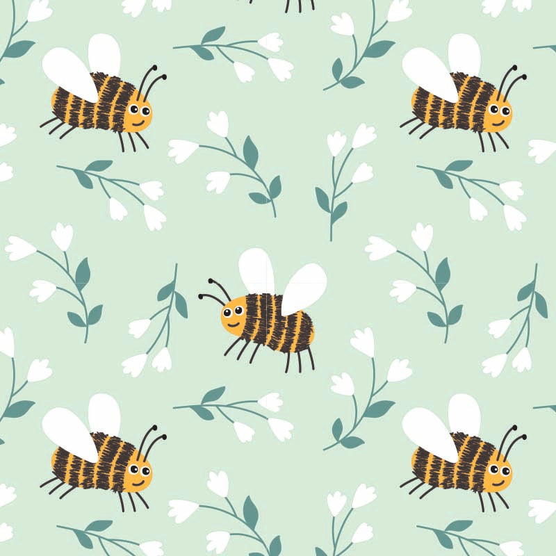 Gras cadeaupapier - Bijen dessin