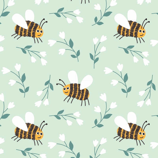 Gras cadeaupapier - Bijen dessin