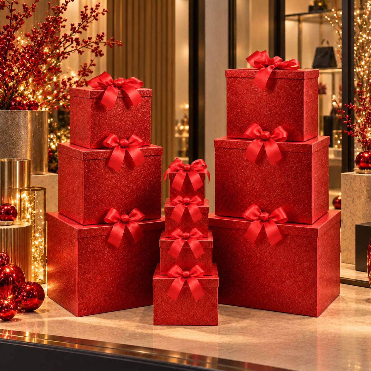 Luxe decoratiedozen met strik - set van 10