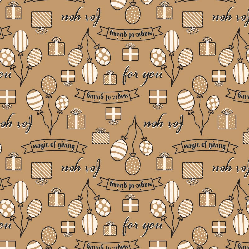 Bruin cadeaupapier - Kado dessin