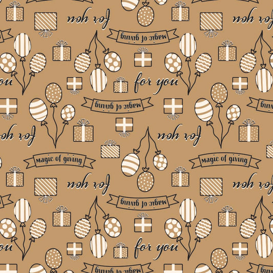 Bruin cadeaupapier - Kado dessin