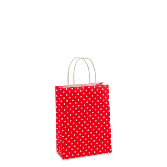Twisted papieren draagtassen - Polka dot