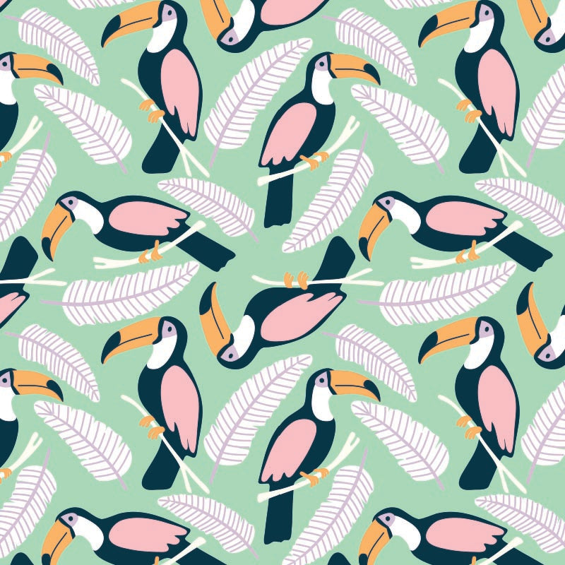 Coated cadeaupapier - Toekan dessin