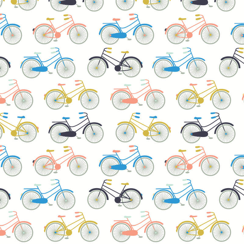 Wit kraft cadeaupapier - Fiets dessin