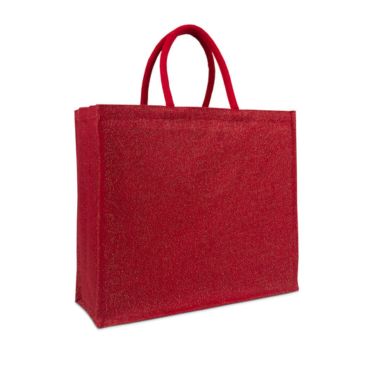 Jute draagtassen met glitters