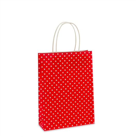 Twisted papieren draagtassen - Polka dot