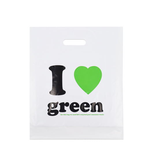 Gerecyclede PE draagtassen - I love green