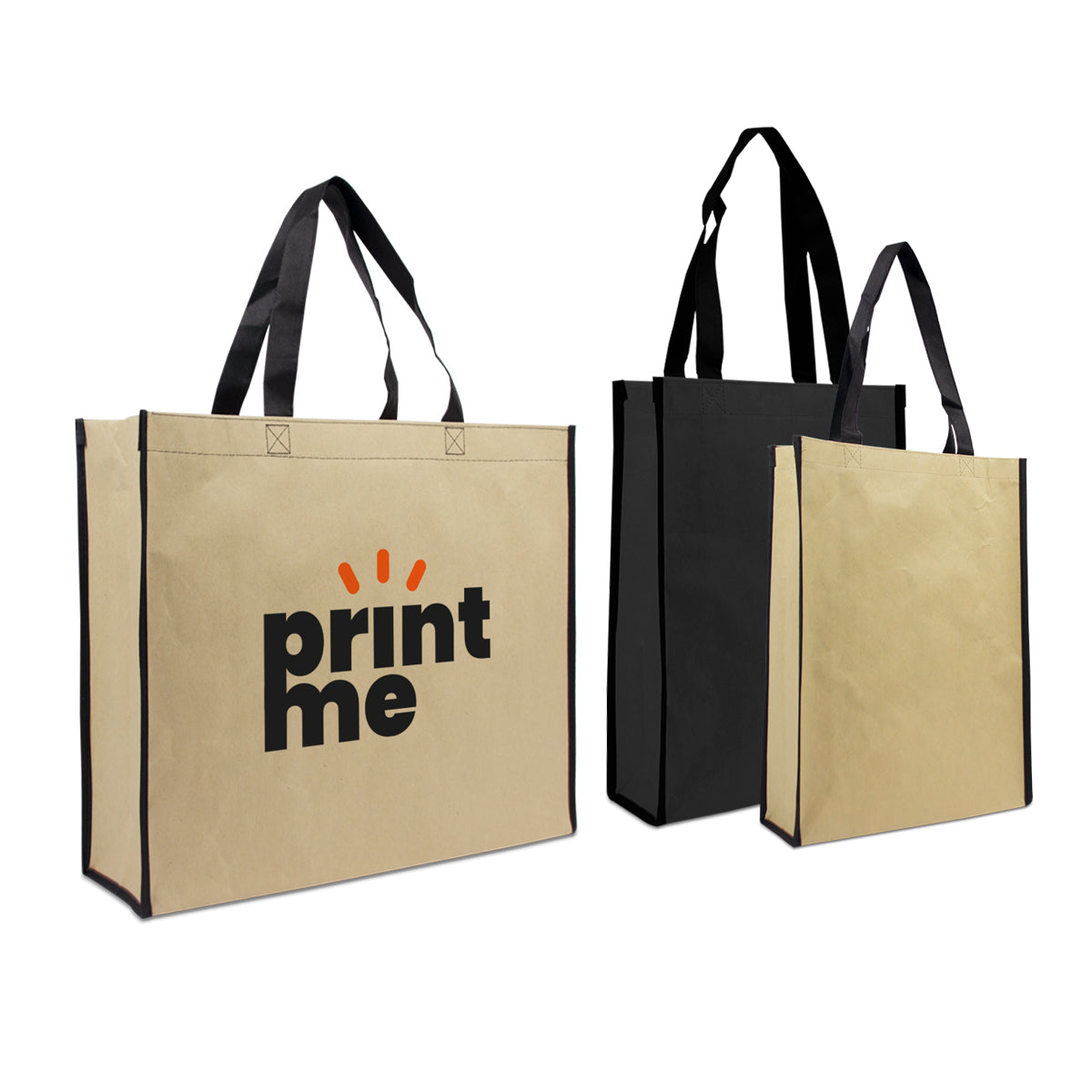 Luxe eco papieren draagtassen met non-woven binnenvoering