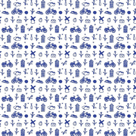 Wit kraft inpakpapier - Holland dessin